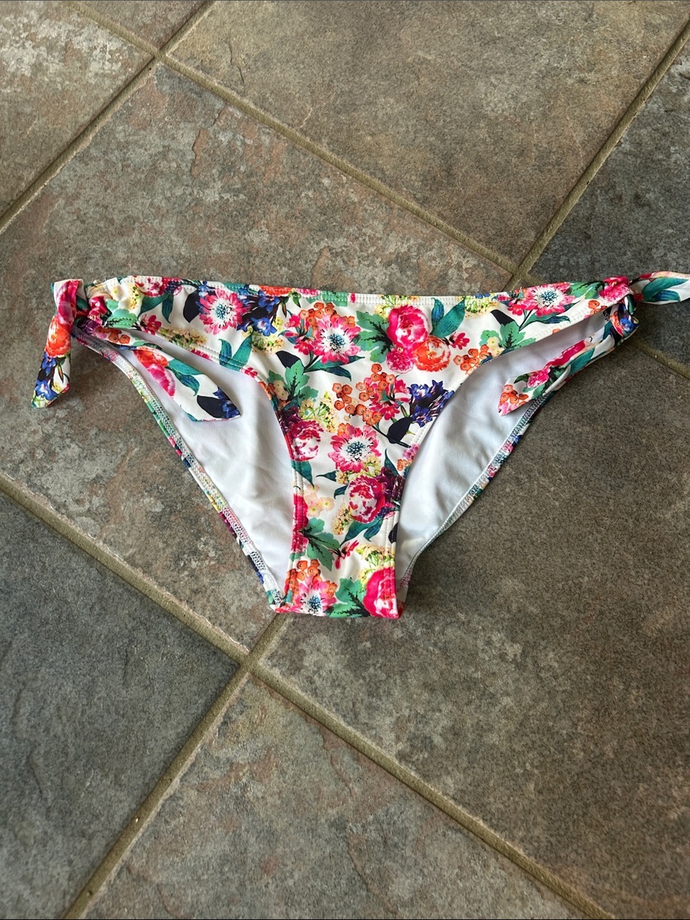 H&M Floral Bikini Bottoms in White, Pink, Green, Blue